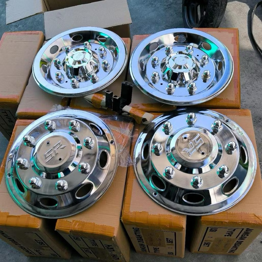 WILDOP / Wheeldop Truk Ring 16 SR Pariwisata 4 biji Plat Bahan Stainless Chrome terlaris terbaru set