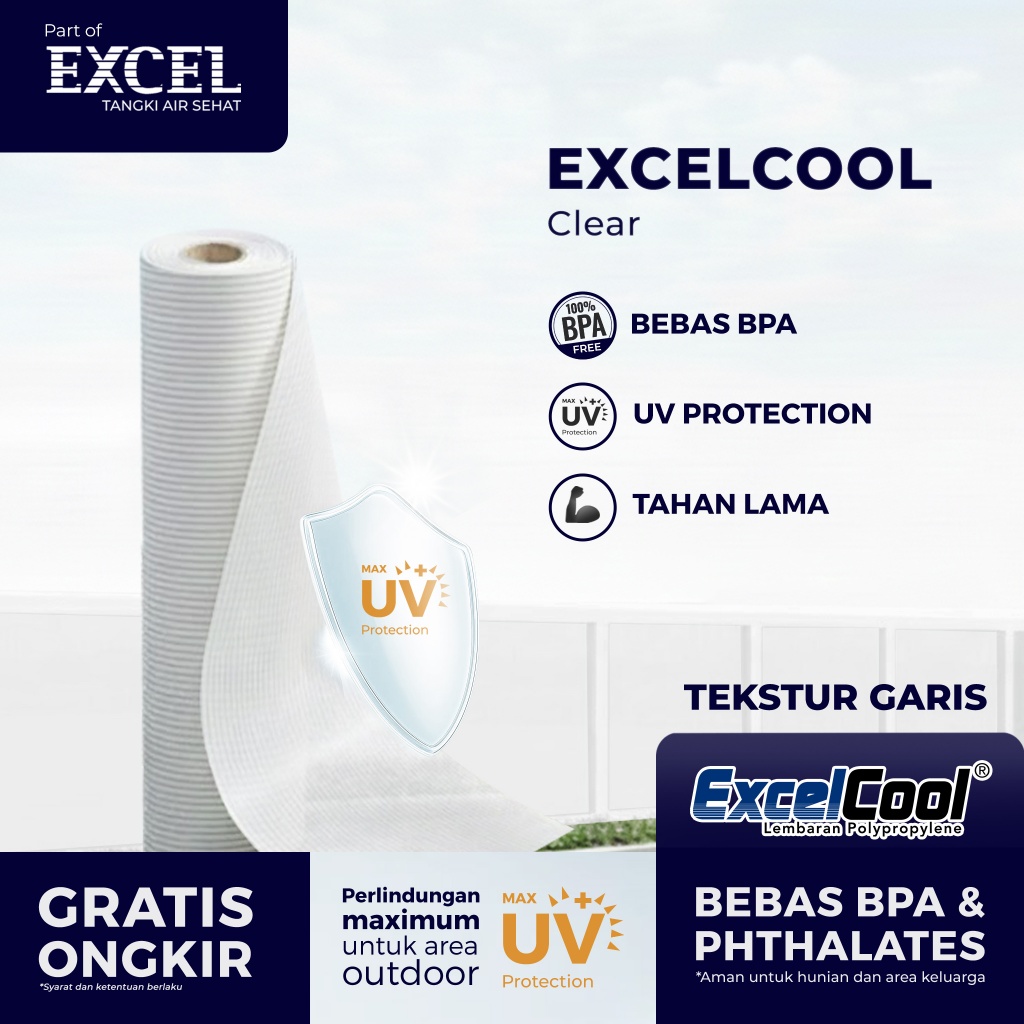 Grahaexcel - Excelcool - Penutup Pagar Fiber Roll PP - Clear