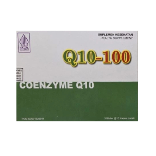 Nutrindo Q10-100 - Coenzyme Q10 100 mg - COQ10 100 mg - Suplemen Antioksidan Kesehatan Jantung