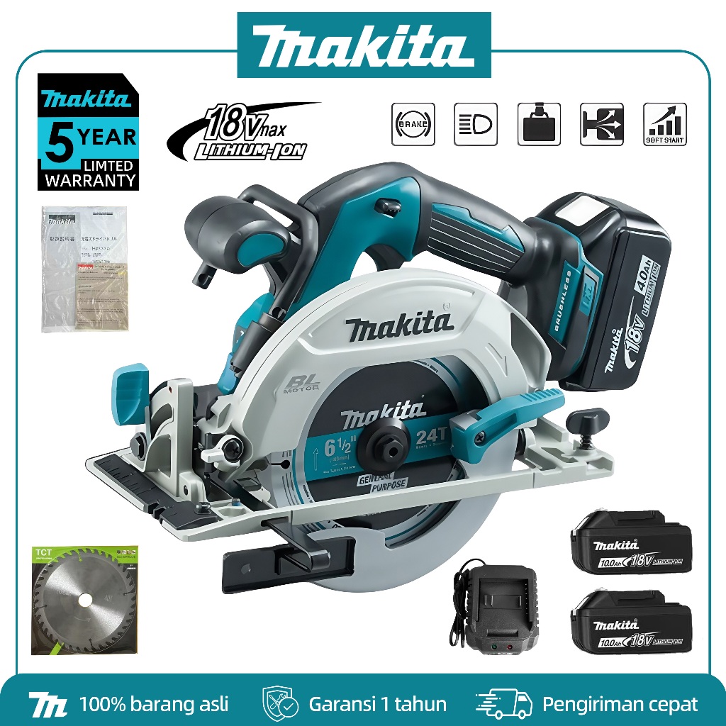 Mesin Potong Kayu Khusus MAKITA DSH680 18V Mesin Potong Tanpa Kabel, Alat Khusus Kayu Profesional Tu