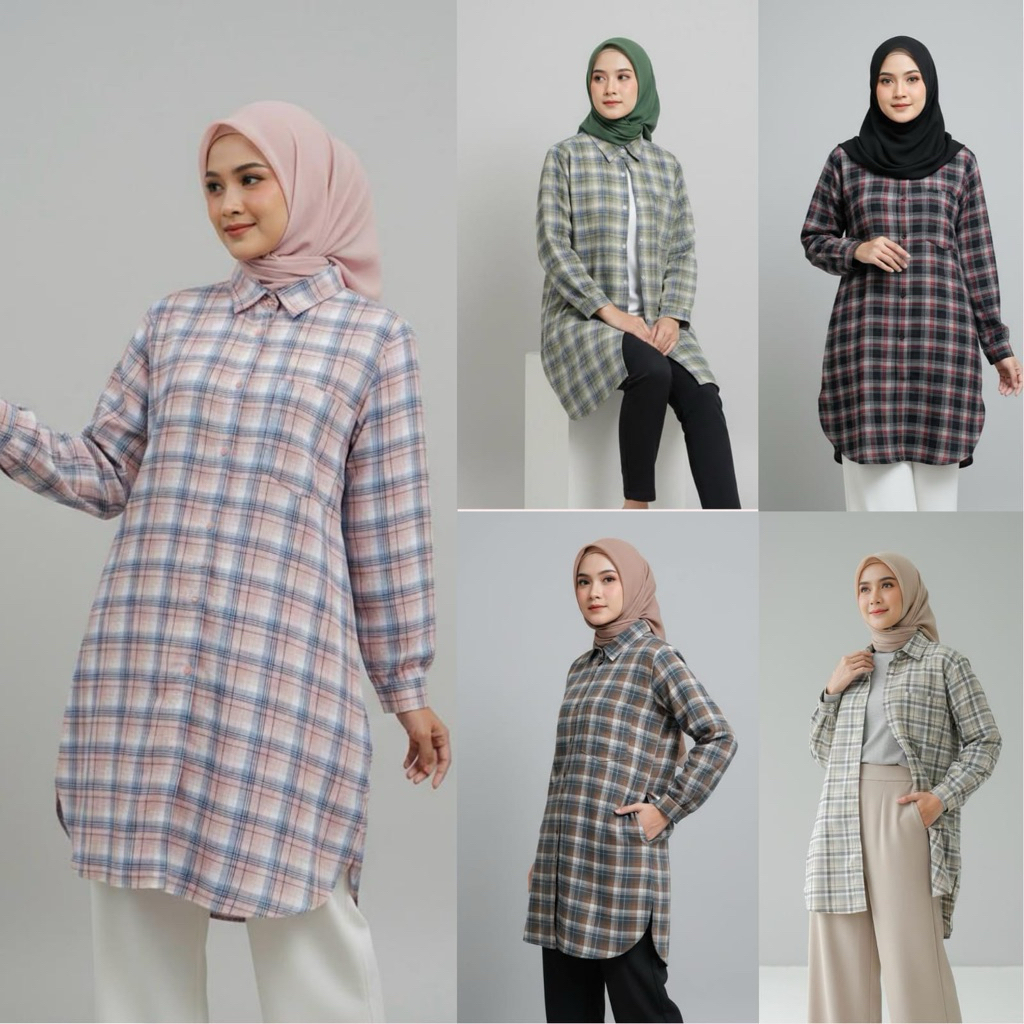 kemeja tunik 3c katun