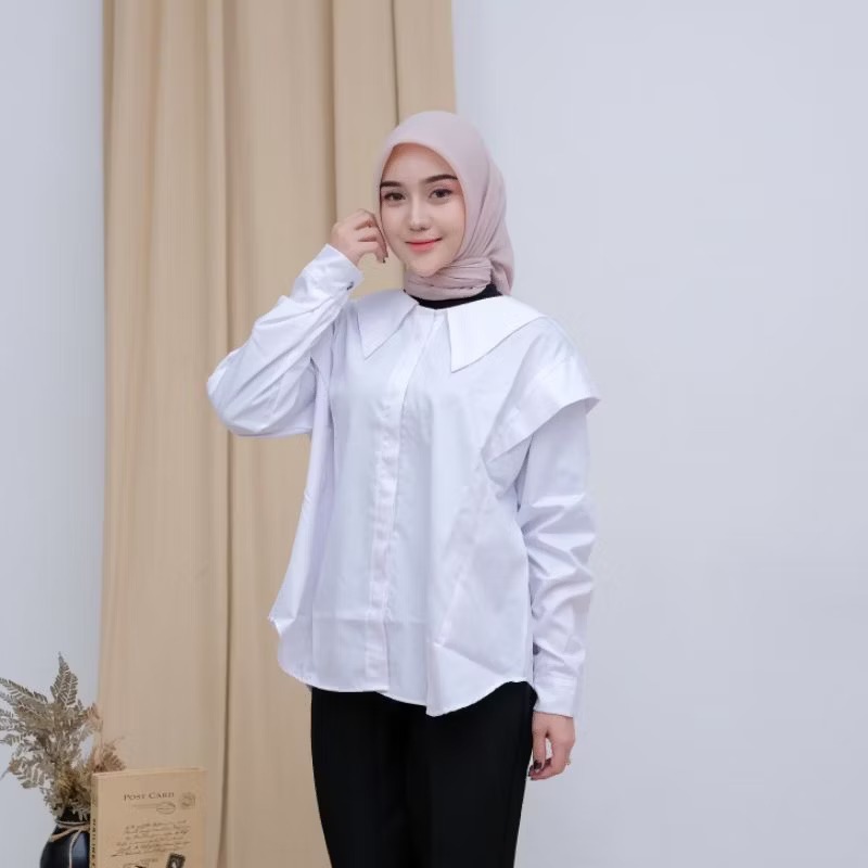 TIARA PUTIH BLOUSE COTTON TOYOBO POLOS / BAJU KATUN TOYOBO PREMIUM