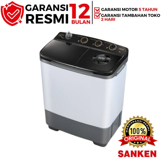 Mesin Cuci 2 Tabung SANKEN TW 8900BK Kapasitas 8 Kg TW8900BK X-Tor Technology TW 8900 BK