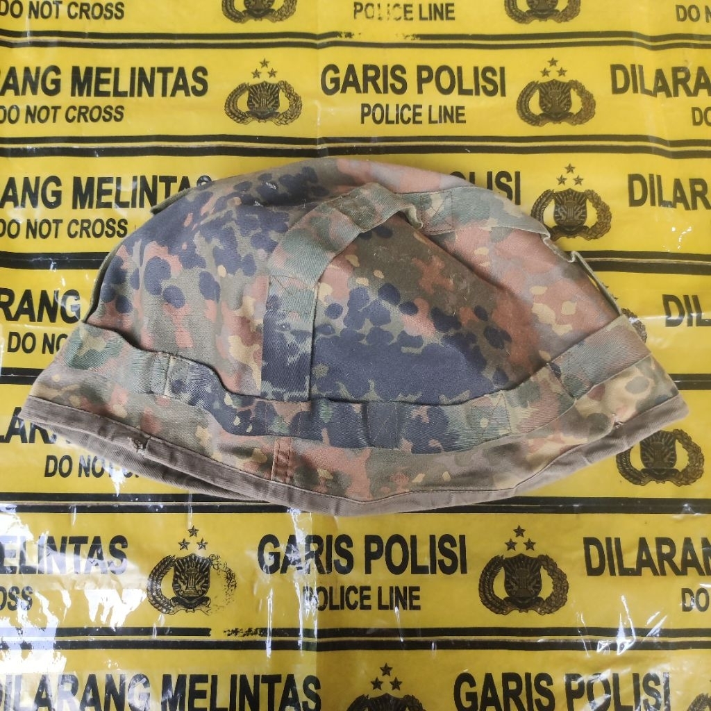 German Military Flecktarn Helmet Cover Reversibel Original Rare