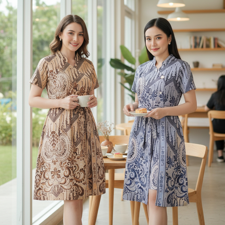 Dress Batik Kantor Wanita Franks