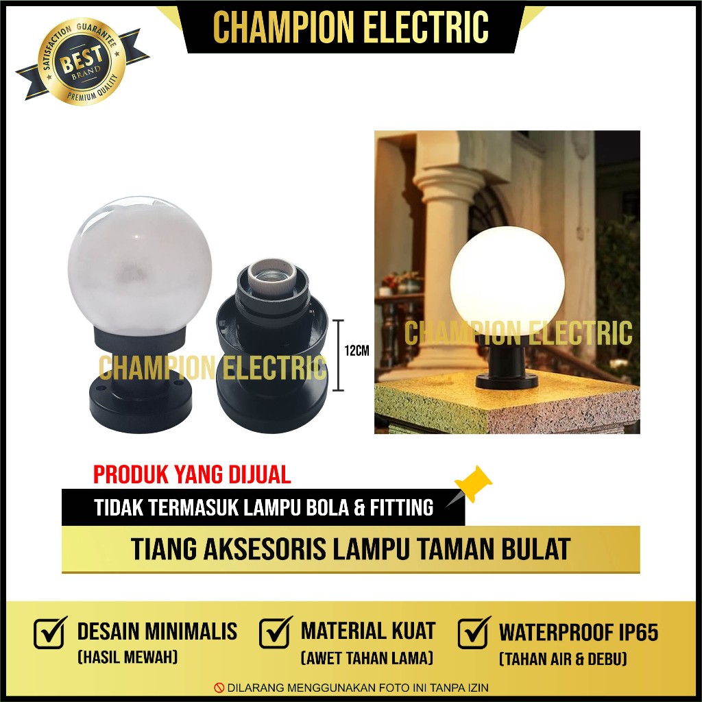 Tiang Lampu Taman Bulat Aksesoris Spare Part Lampu Bola