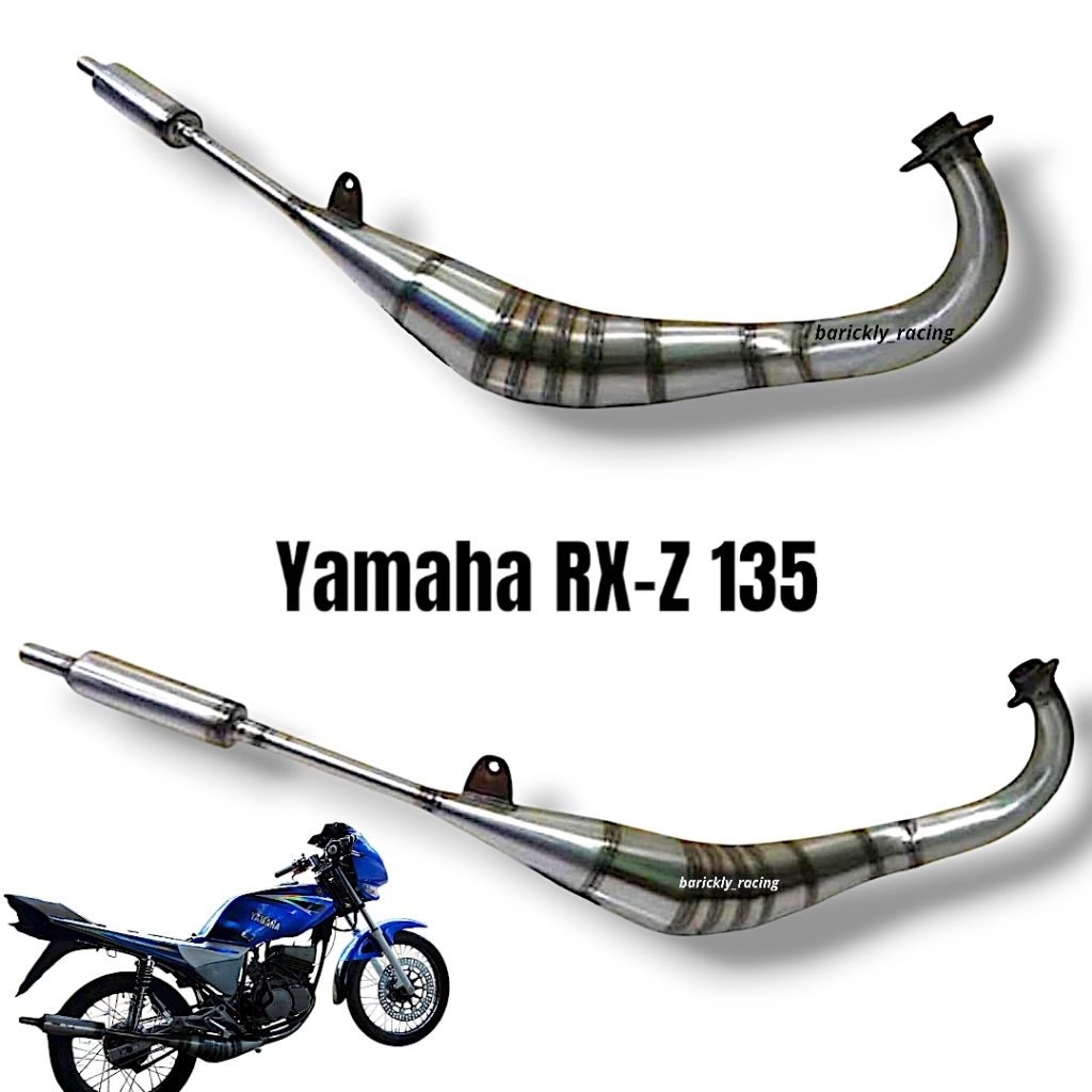 Knalpot Racing Pipe On Yamaha RXZ 135 Plat Kolong RX-Z Original Standar Samping Racing Poles Paip Pi