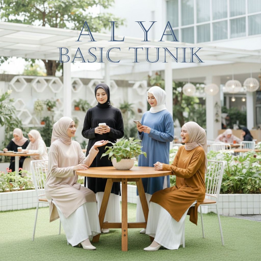 ALYA BASIC TUNIK - ATASAN TUNIK WANITA BAHAN KATUN COMBED OUTFIT CASUAL DAILY WEAR OOTD