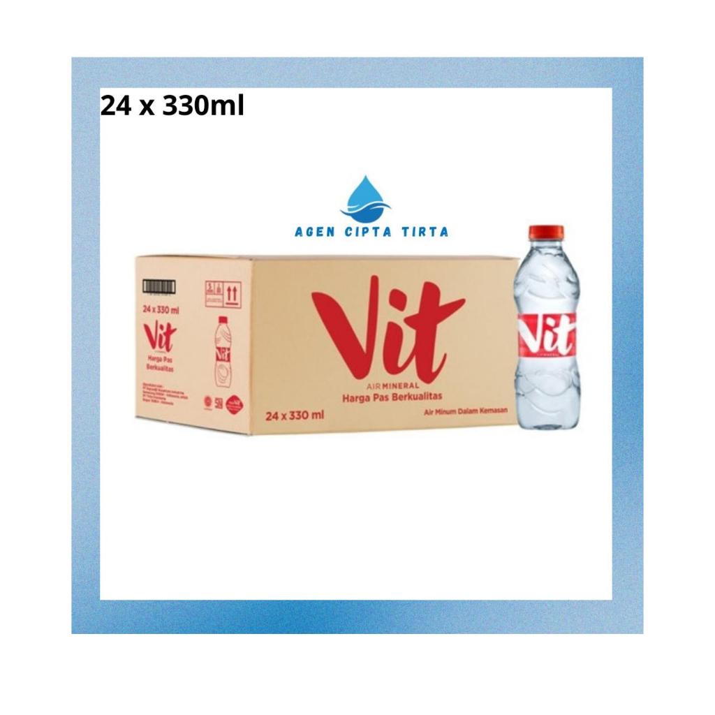 VIT Botol 330ml 1 Dus isi 24 Pcs Air Mineral VIT Botol Air Minum Ukuran Mini VIT Original