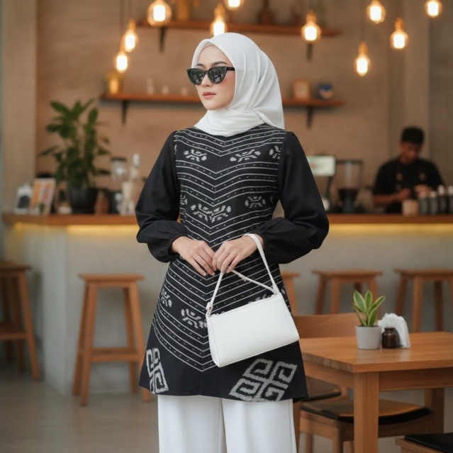 Shanaya Batik Tunik Swastika Tenun Troso Ori Tunik Kerja Cantik Elegan