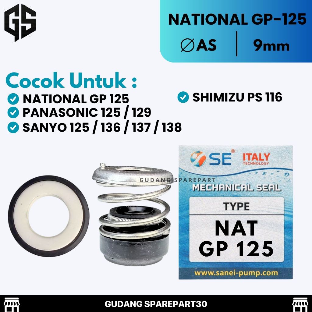 Mechanical Seal National / Panasonic GP 125 San-EI - Seal / Sil Pompa AIr National / Panasonic