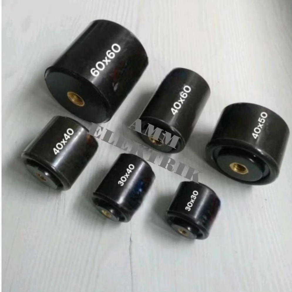 Isolator Busbar 30 x 30 Baut M6 Coklat Isolator Dudukan Busbar Silinder