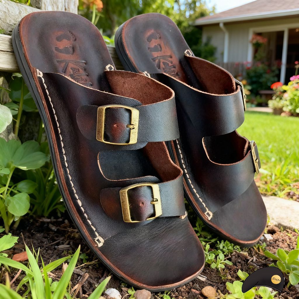 Terlaris Sandal pria kulit asli, sandal santai pria kulit asli, sandal casual pria kulit asli, Sanda