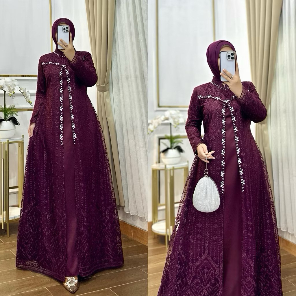 GAMIS MICHELIA -Gamis Auter Jumbo LD 96-130cm / GAMIS MODERN / GAMIS TILLE / GAMIS TERBARU / GAMIS L
