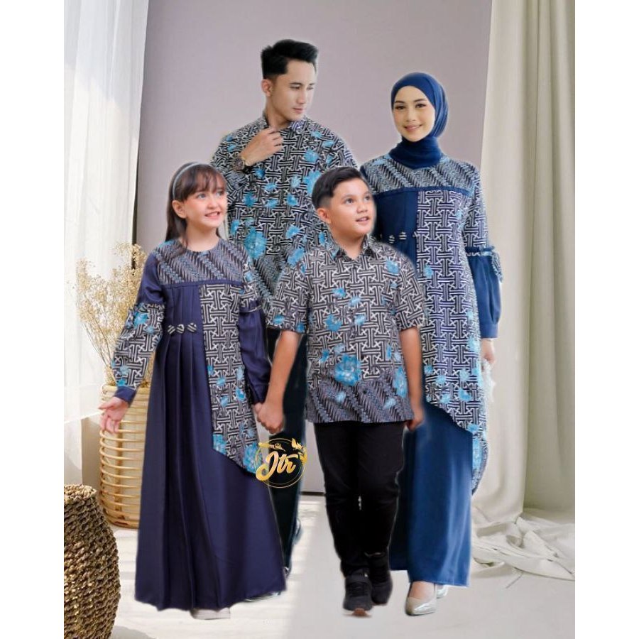 Batik Couple Keluarga Modern Terbaru Couple Family Dress Lebaran ALEEYA Bahan Katun Original Premium