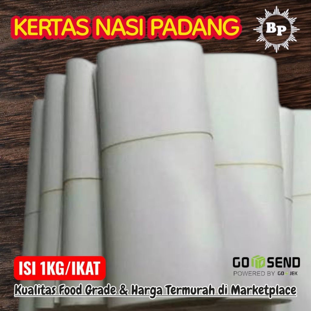 KERTAS NASI PADANG/KERTAS PUTIH PEMBUNGKUS LUAR NASI PADANG ISI 1KG