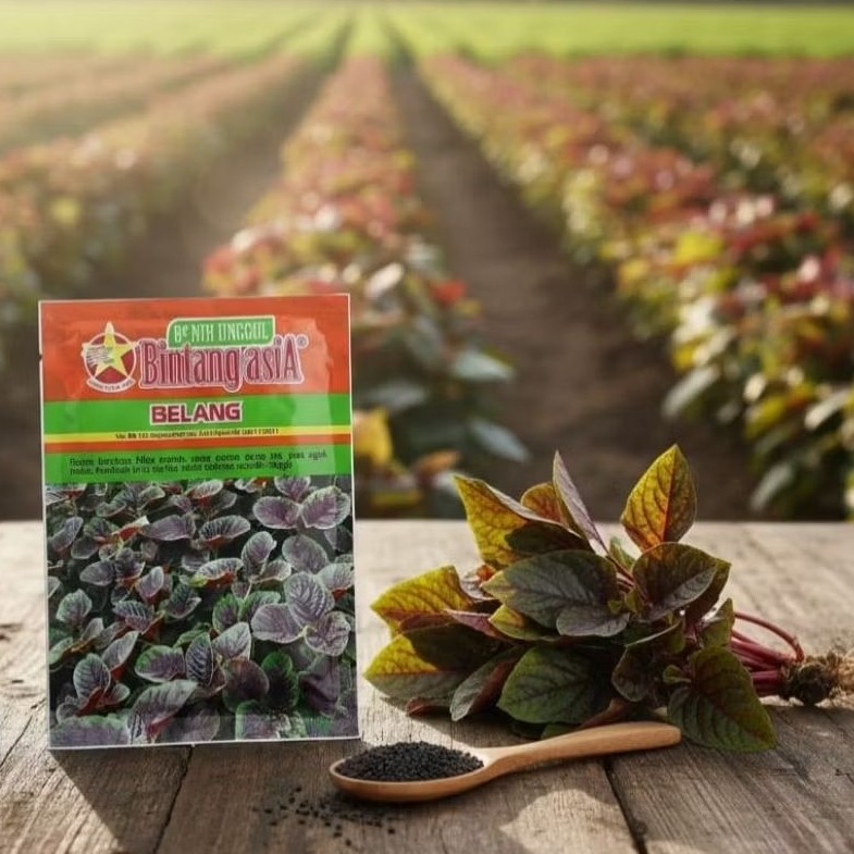 Benih Bayam Daun Merah BELANG 100 Gram Bintang Asia