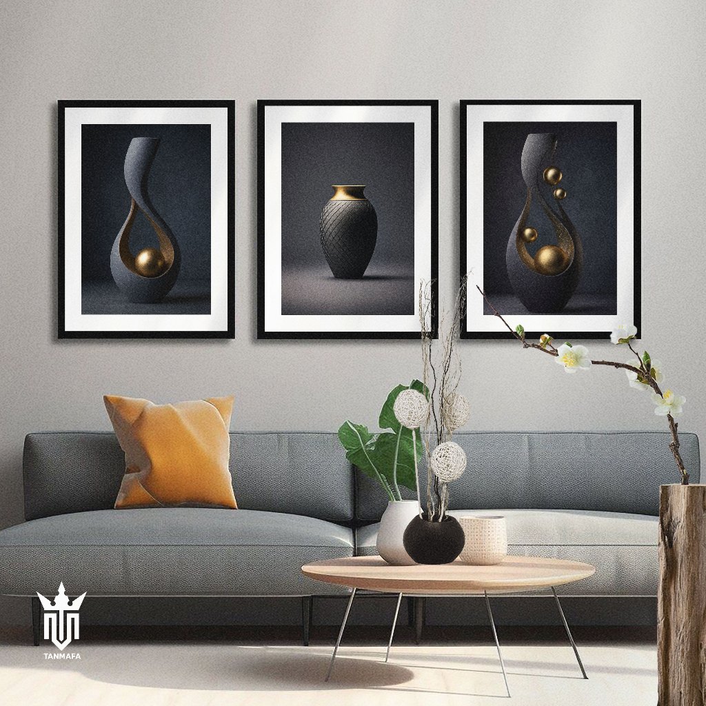 Hiasan Dinding Guci Aestetik Abstrak: Pajangan Dinding Kamar Poster Dekorasi Ruang Tamu Ruang