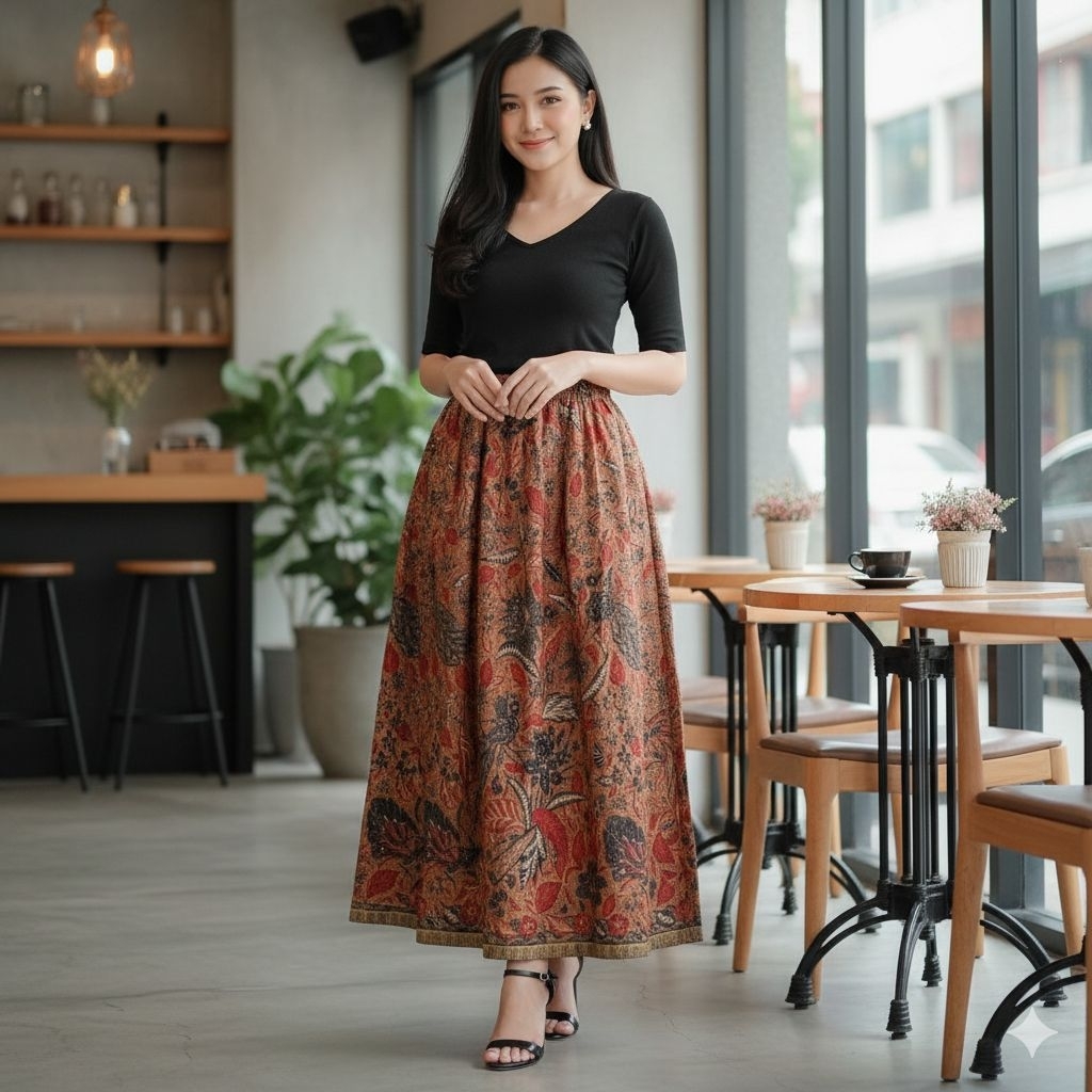 Rok Batik Panjang Kekinian Batik Premium Skirt Batik Modern