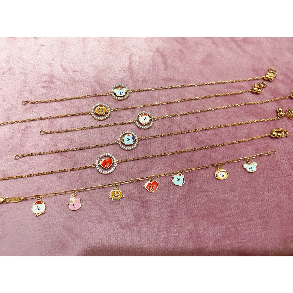 GELANG RANTAI EMAS TIPIS KARAKTER BT 21 8K