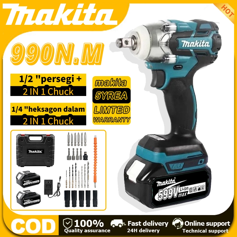 MAKITA CORDLESS IMPACT WRENCH impact 2baterai MESIN BOR UNTUK BAUTMOBIL impact Brushless