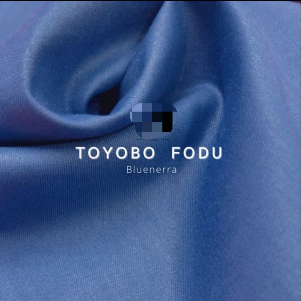 obral murah kain toyobo fodu warna bluenerra biru sisa produksi pakaian dijual permeter