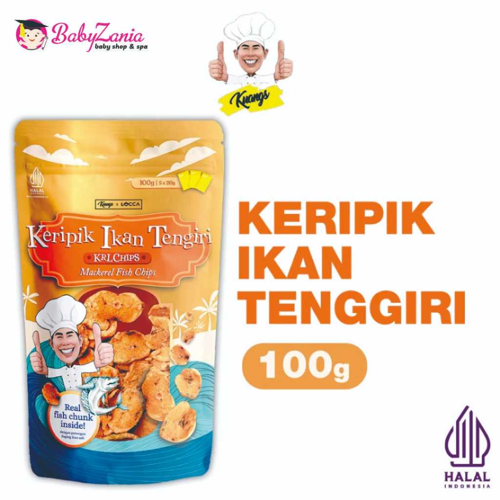 KUANGS KERIPIK IKAN TENGGIRI KRL CHIPS - Snack Mpasi Anak Kerupuk Ikan Tenggiri Asli