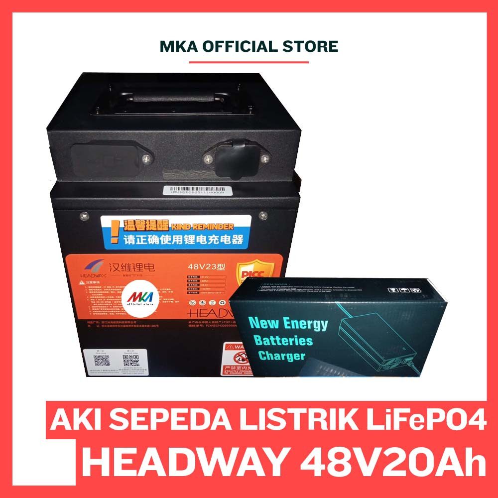 Aki Sepeda Listrik Lithium HEADWAY - 48V 20Ah