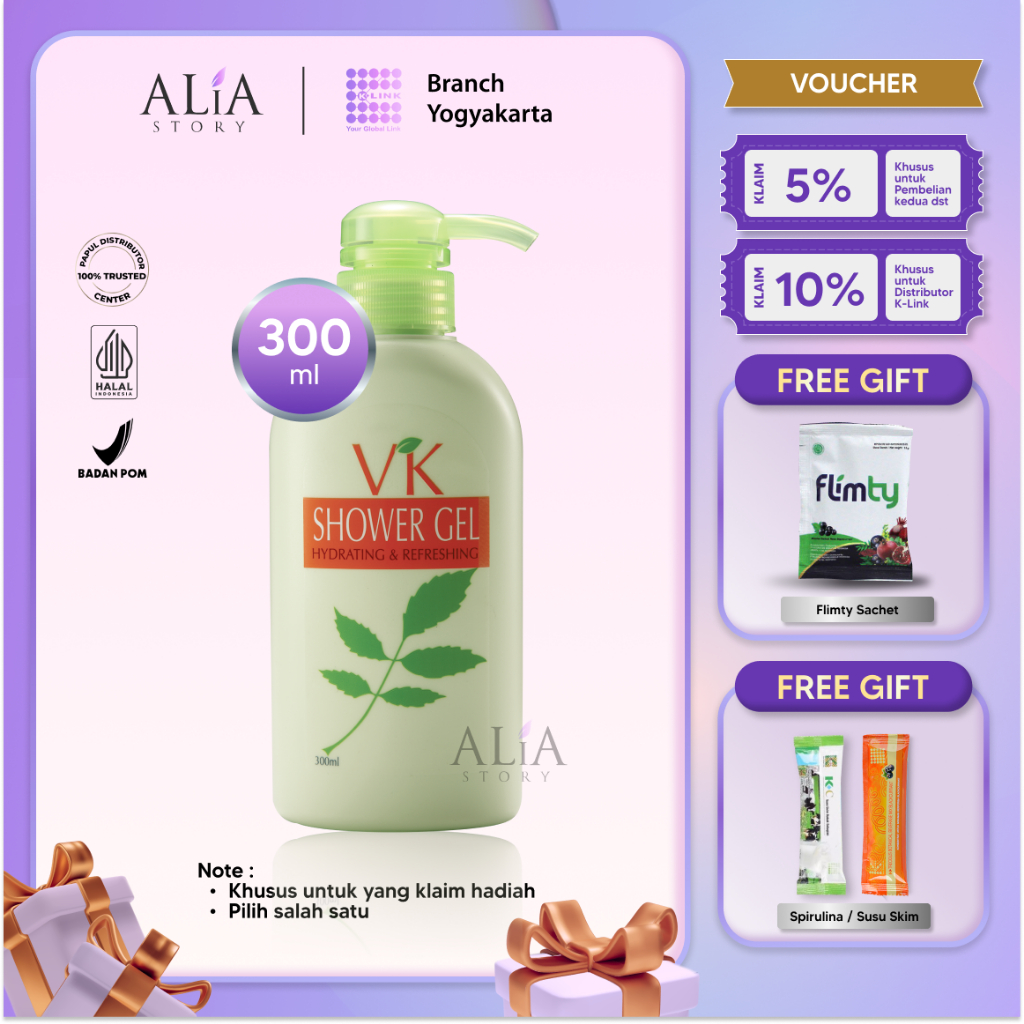 VK Shower Gel Original SH (300ml) - Sabun Mandi Cair dengan Chamomile & Licorice Menyegarkan & Melem