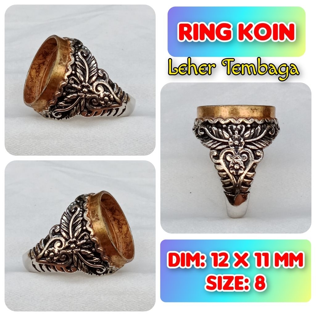 Cincin Emban Batu Akik dan Permata Alpaka Super Leher Tembaga.06