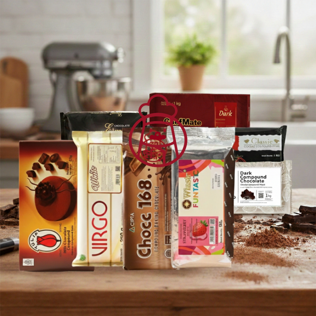 COMPOUND Chocolate 250 g Halal  / Coklat/ Cokelat Block/ Coklat Batang / Bella Tulip Colatta Virgo