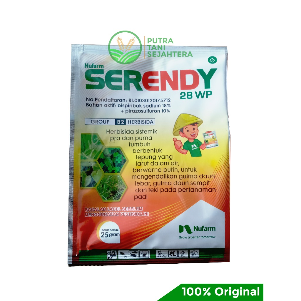 Herbisida Pra Tumbuh dan Purna Tumbuh SERENDY 28WP 25gr herbisida padi sistemik