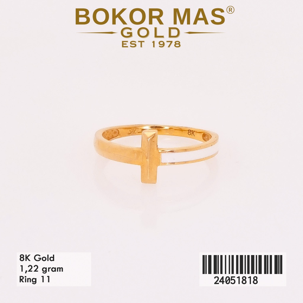 Cincin Model Cat Putih Emas 375 8K 24051818 - BokorMas Gold