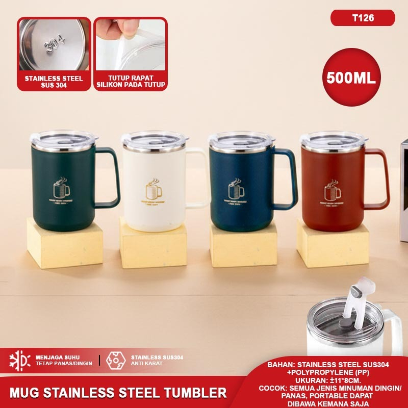 Mug Gelas Travel Kaca Stainless Mug Jar Tumbler Glass Botol Minum Air Panas Dingin Termos My Bottle