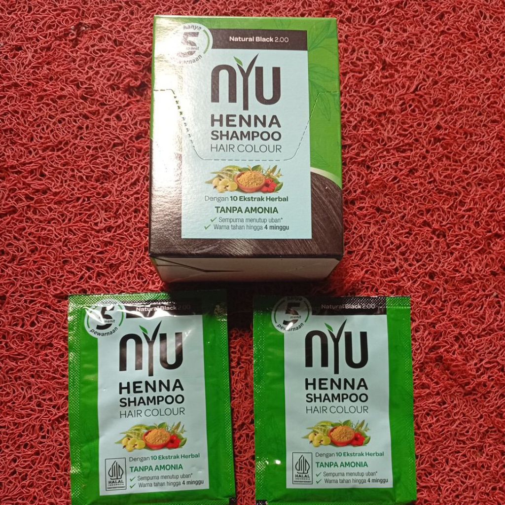 semir NYU henna shampo isi 4 warna black hitam