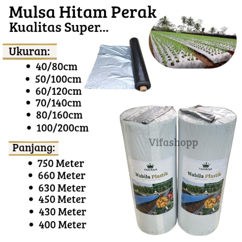 Plastik Mulsa Hitam Perak Super 60/120cm Anti Gulma
