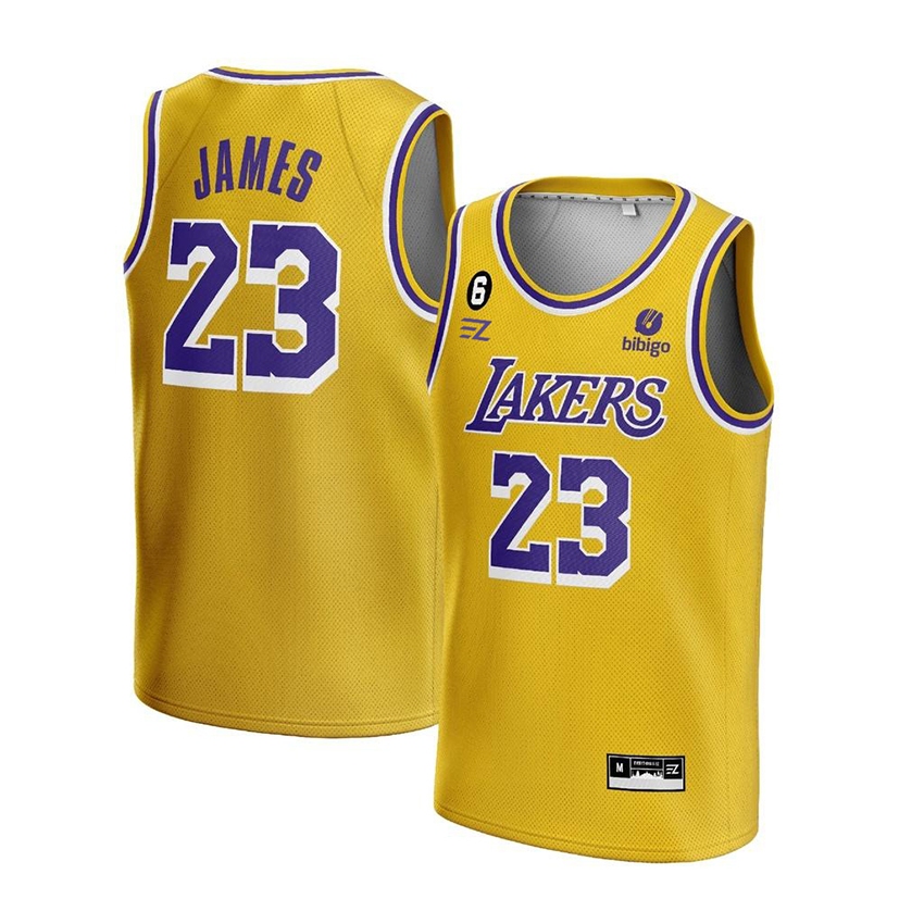 [ORIGINAL] Jersey James Lakers #23 KUNING -  Swingman  Bola Basket  Baju Kaos T-Shirt Tshirt Atasan 
