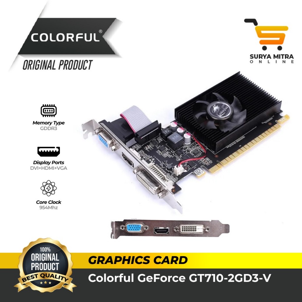 VGA COLORFUL GT 710 2GD3-V VGA GT710 2GB