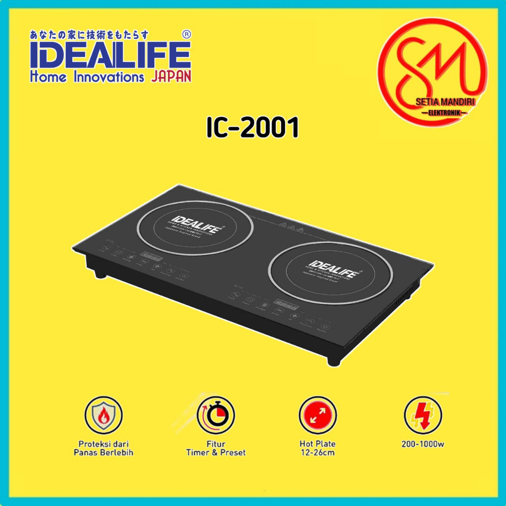 IDEALIFE - Double Induction Stove - Kompor Listrik Induksi 2 Tungku- IC-2001
