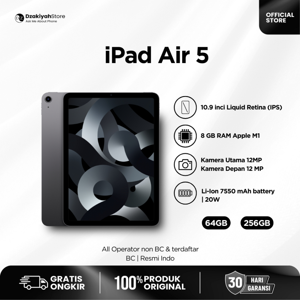 IPAD AIR 5 64GB 256Gb WIFI CELL SECOND RESMI