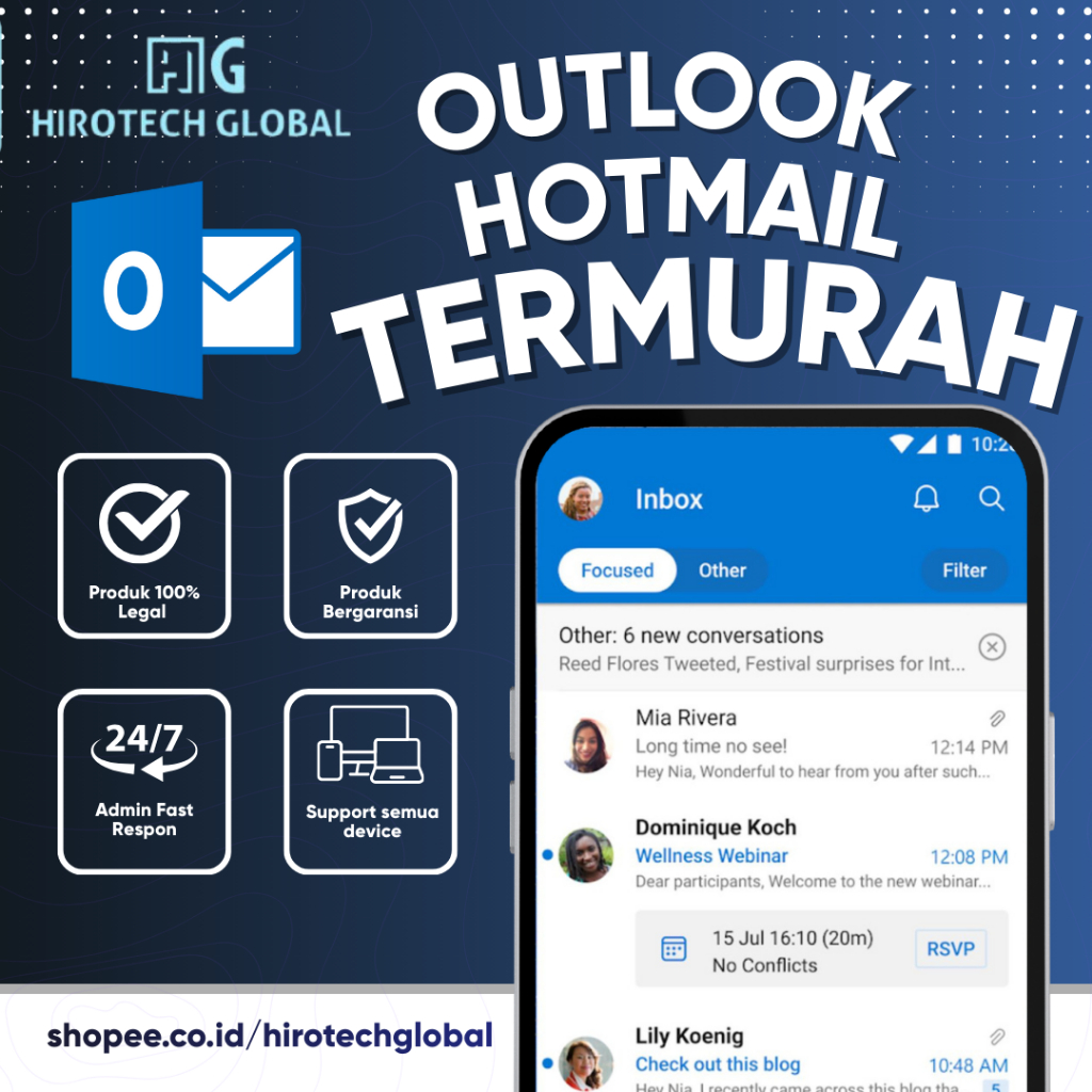 HOT & OUTLOOK FRESH FULL GARANSI AKTIF PERMANEN ANTI EROR