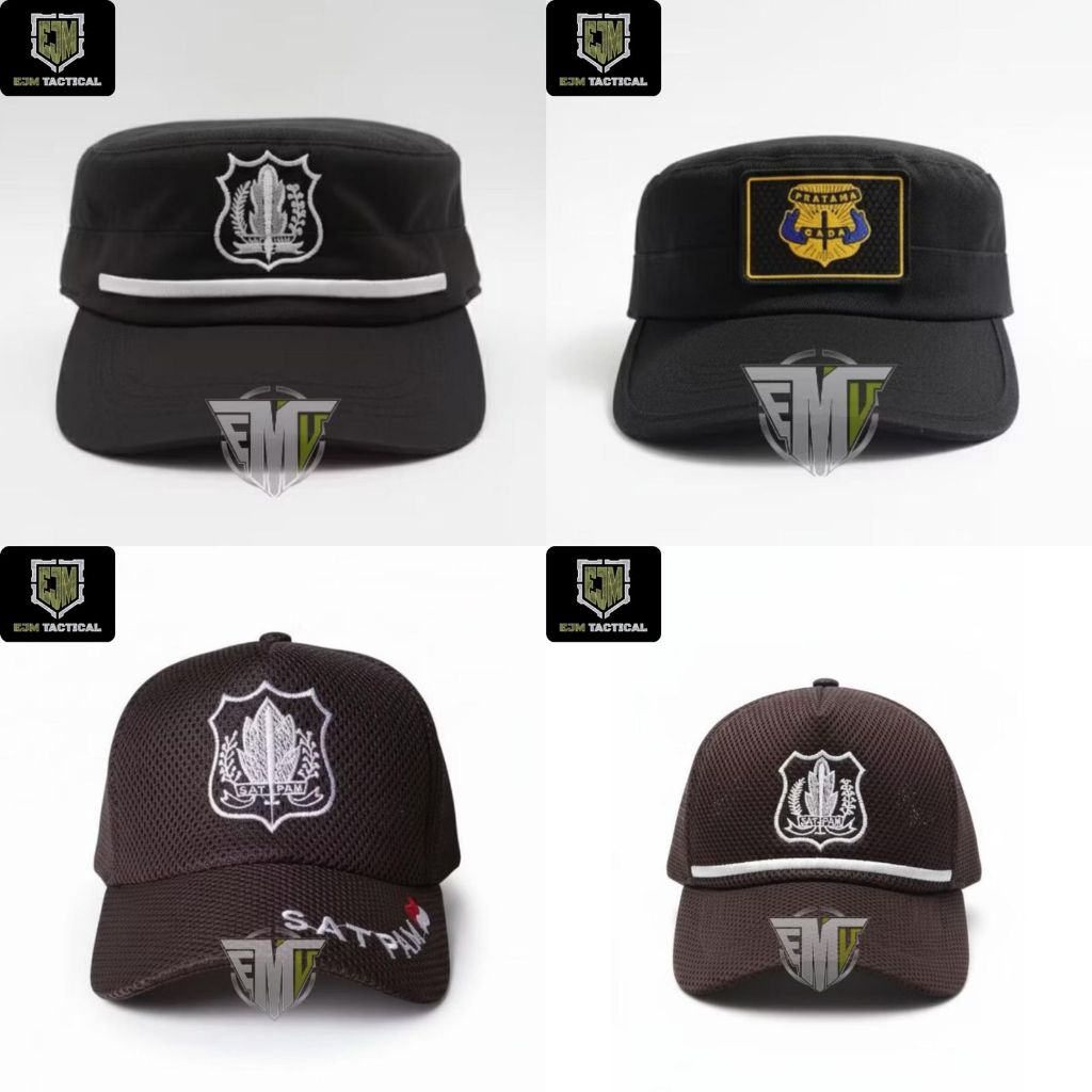 TOPI KOMANDO SECURITY TOPI SATPAM COKLAT