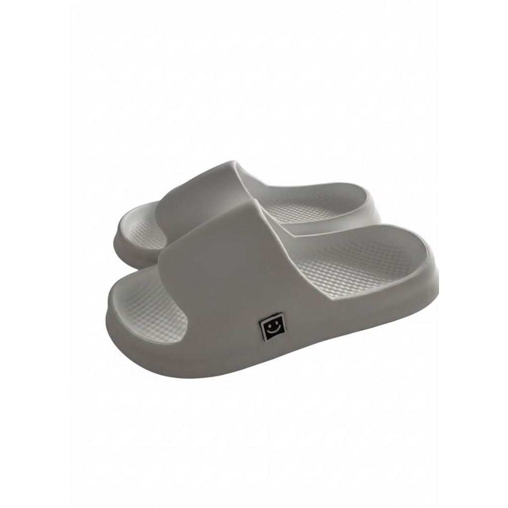 SANDAL SLOP PRIA WANITA/SANDAL SLOP KARET EVA SANDAL SLOP POLOS SMILE