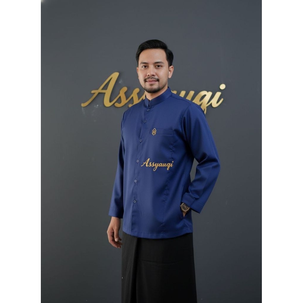Baju Koko Pria Dewasa Haibah Model Ammu Saku Samping, Nyaman Dipakai