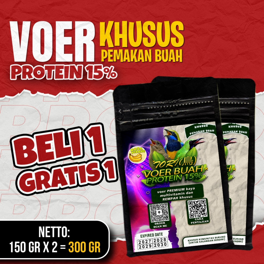 BELI 1 GRATIS 1 MAKANAN BURUNG KHUSUS PEMAKAN BUAH | VOER BURUNG PEMAKAN BUAH | VOER HARIAN | VOER N