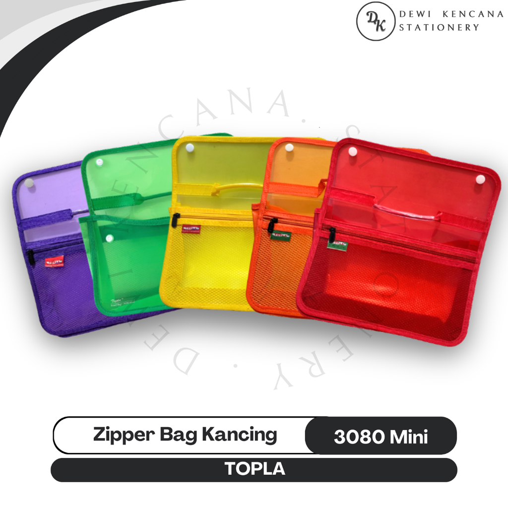 Map Plastik Zipper Bag Kancing Dua Brief Bag Topla 3080 Mini