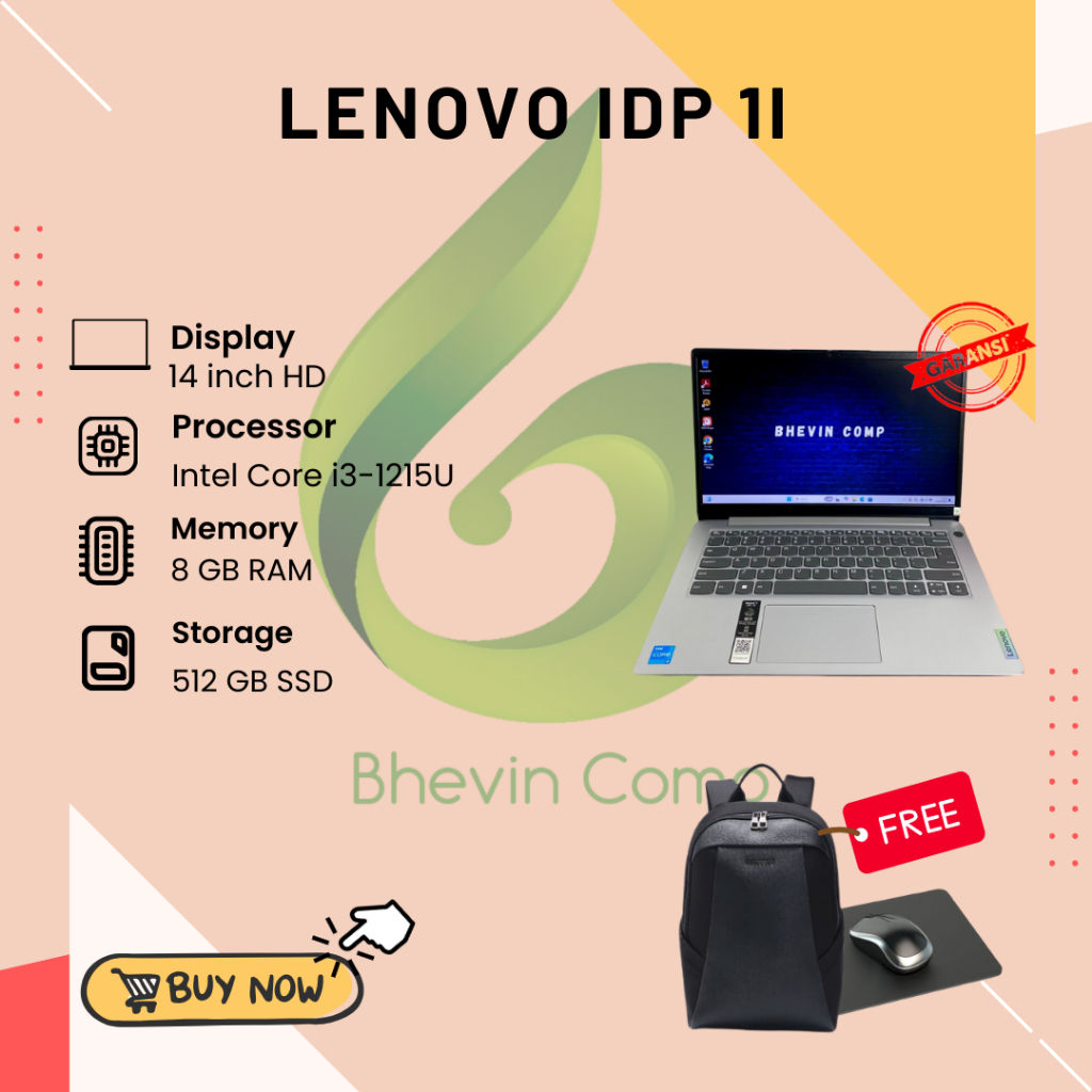 LENOVO IDP 1i INTEL CORE i3-1215U RAM 8GB SSD 512GB