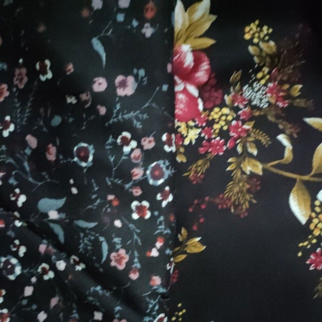 kain armny silky motif bunga abstrak polos maxmara bunga abstrak Rayon katun motif polos