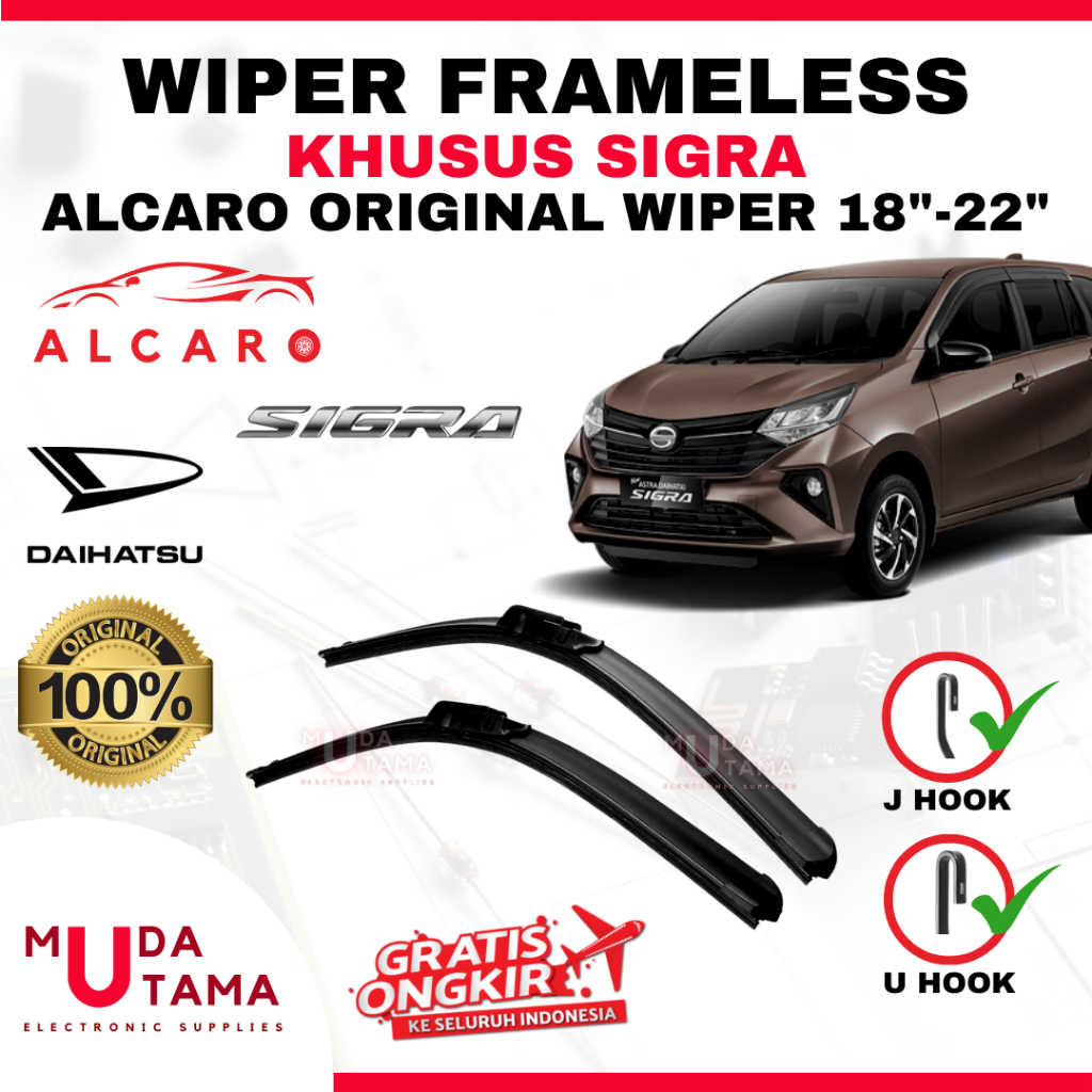 Wiper Frameless SIGRA Original Alcaro - Sapu Kaca SIGRA - Wiper SIGRA Frameless - Wiper Frameless SI