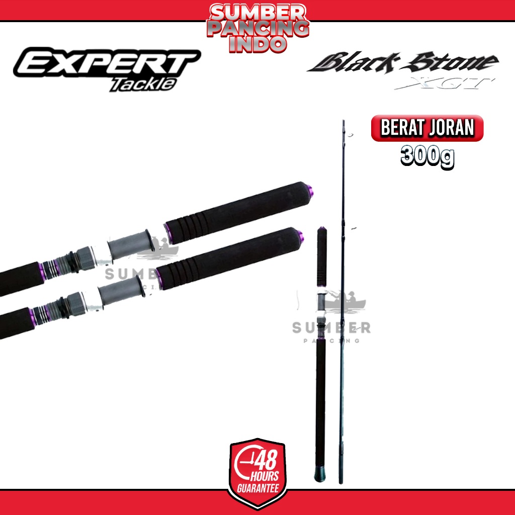 EXPERT Joran Pancing BLACK STONE LGS722L  GT792H  GT802H Sambung 2 Fuji Popping Rod